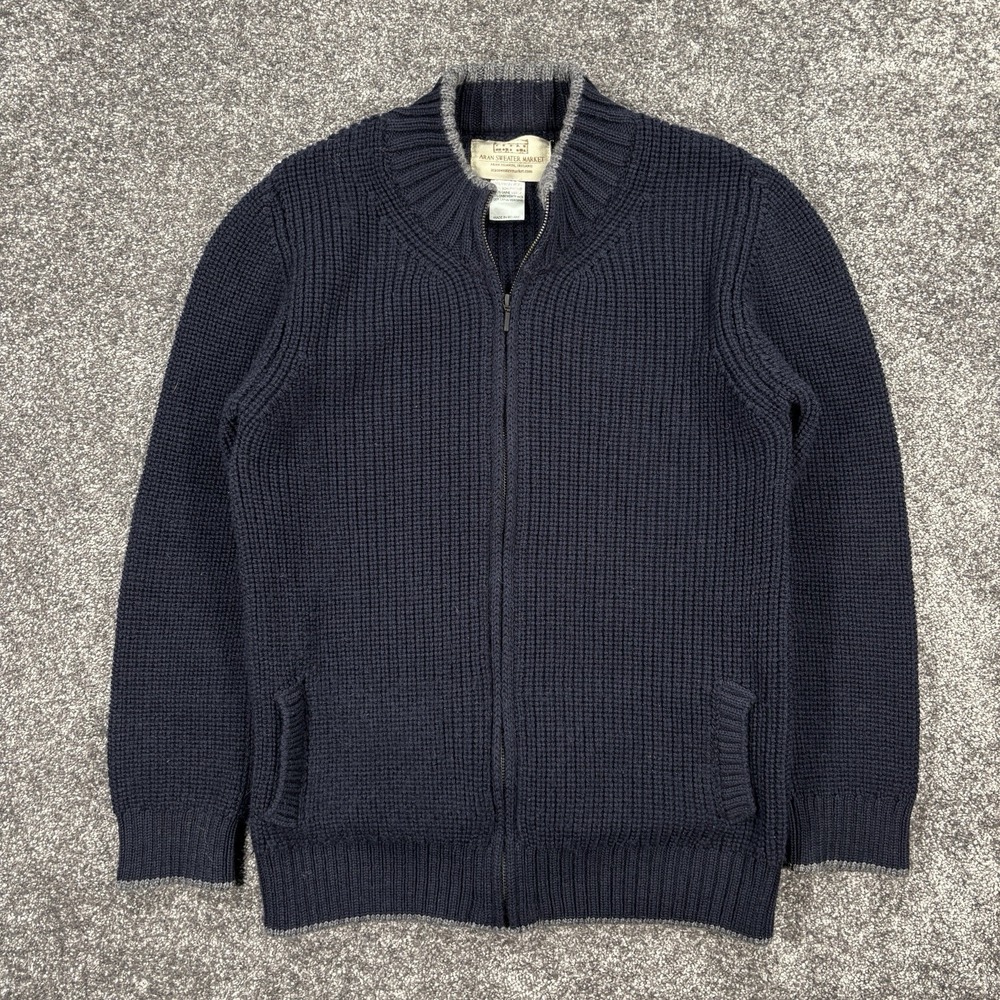 Aran Sweater Market 100% Virgin Wool Full Zip Cardigan Women's Medium Ireland
